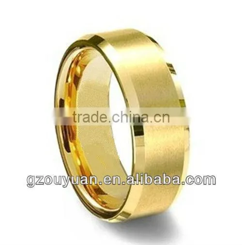Beautiful 18K 24K Gold plated Tungsten Carbide weddings ring