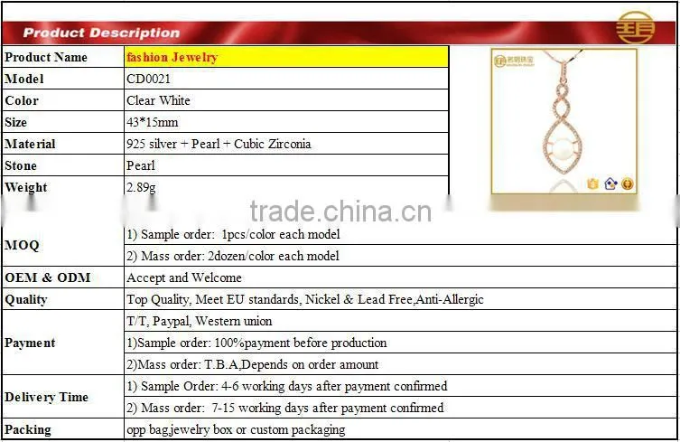 Factory supply 925 sterling silver pearl wedding jewelry, Pearl bridal jewelry pearl pendants