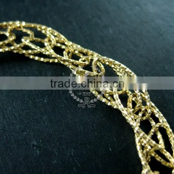18cm raw brass faceted rhombic link fashion DIY bracelet supplies 1900080