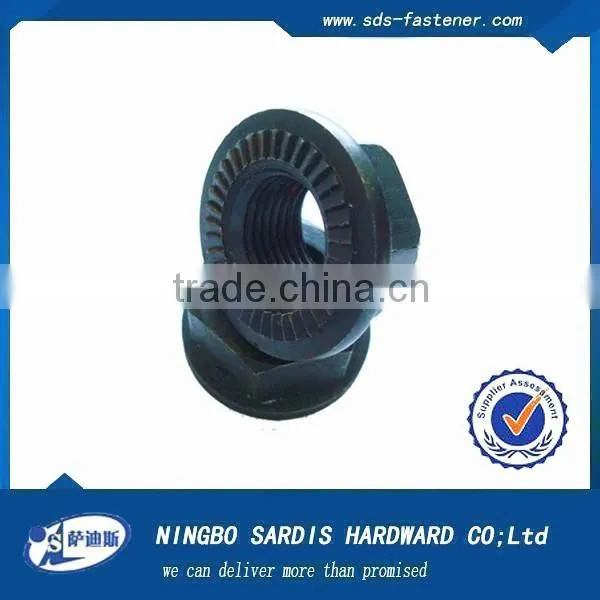 Made In Alibaba for automobile Steel yellow / zinc plated/In black hex flange nut