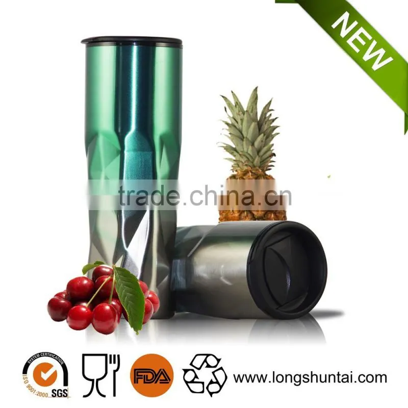 2015 wholesale 16oz travel mug promotional stainless steel coffee mug with lid