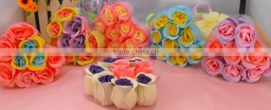 rose flower paper soap/gift decoration flower soap/dissolving paper soap