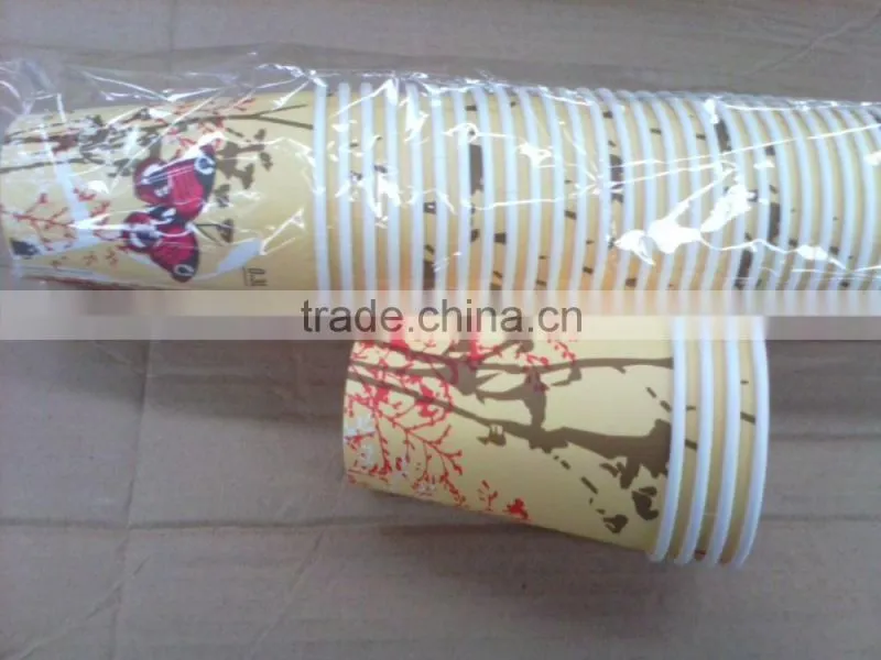 wholesale logo print single wall PE coated paper coffee cups