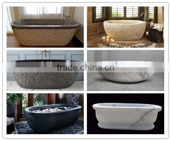 quyang factory supply black natural stone bathtub
