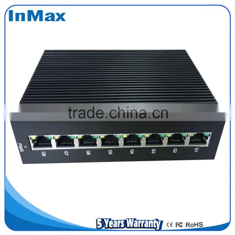 high performance full gigabit 8 port 8x10/100/1000MBase TX Industrial Ethernet Switch for Smart grid i508A