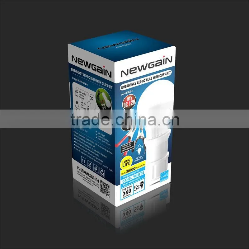 EMERGENCY LIGHT. PROTABLE LED LIGHT. EMERGENCY LED DC BULB WITH CLIPS SET