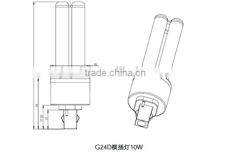 CE approved 360 angle plc 4 pin led g24 lamp