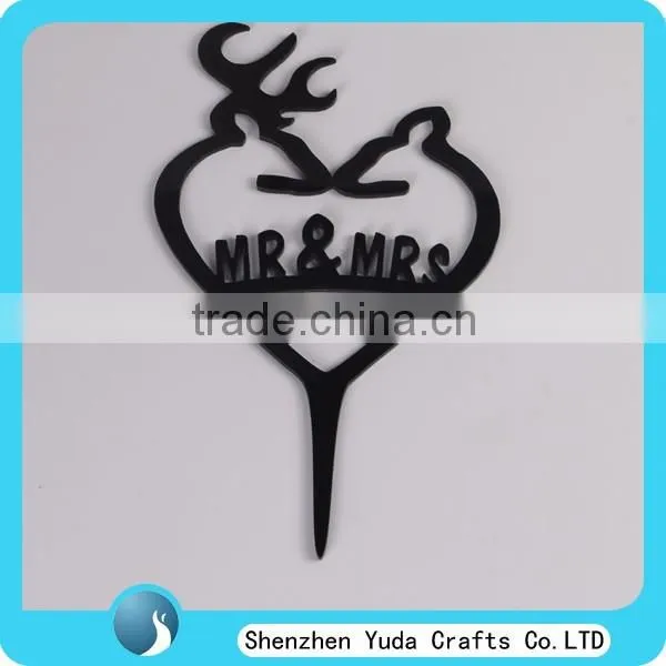Factory Black Mr&Mrs Silhouette Wedding Cake Topper