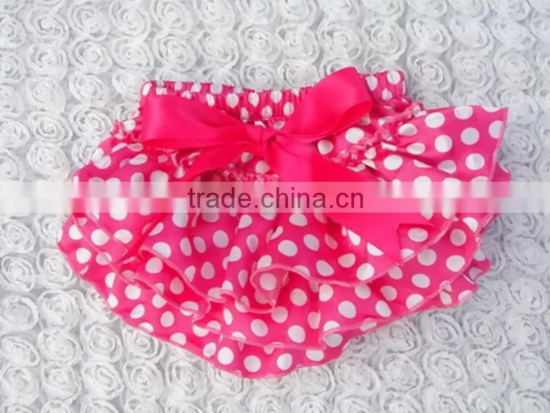 New design baby girl bloomer soft and solid ruffle bllomer comfortable newborn baby gold polk dot bloomer