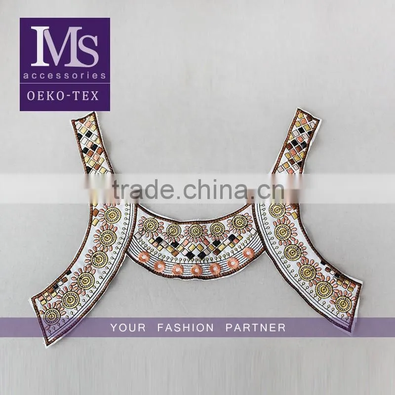 Popular Hot fix rhinestone collar/fancy rhinestone collars for garment
