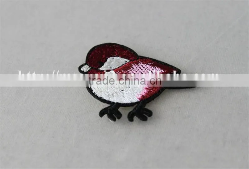 high quality red color polyester fabric neck collar patch embroidery for sale