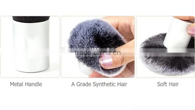 Cosmetics Synthetic hair kabuki Powder makeup brush with black handle