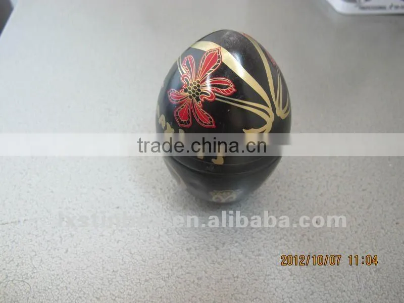 high quality with print and embossing easter egg tin box