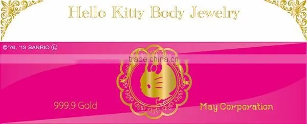 Hello Kitty Body Jewelry Extra large Gold Body Paint Sheet made in Japan