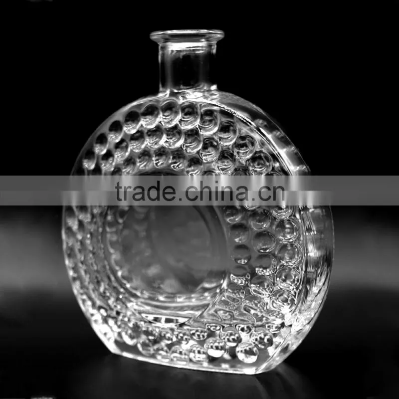 375ml Fancy Crystal Clear Whisky Bottle, Premium Glass Bottle wholesale for Liquor