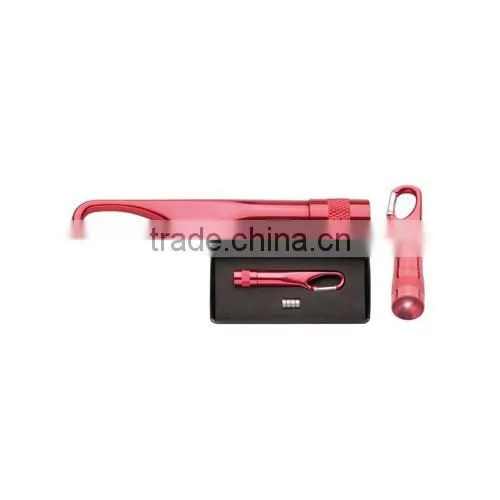 aluminium torch with carabiner in gift case