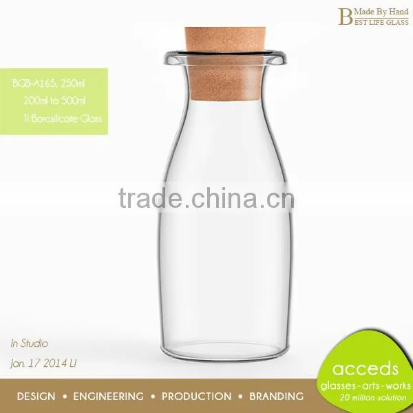Custom Heat Resistant Clear 250ml Milk Bottle