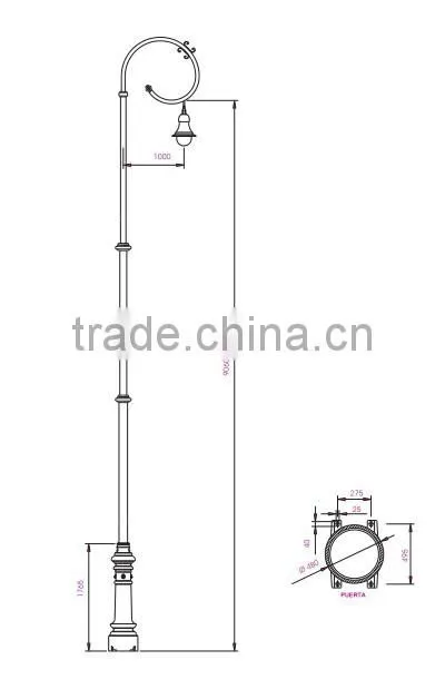 outdoor street cast iron ornamental lamp post
