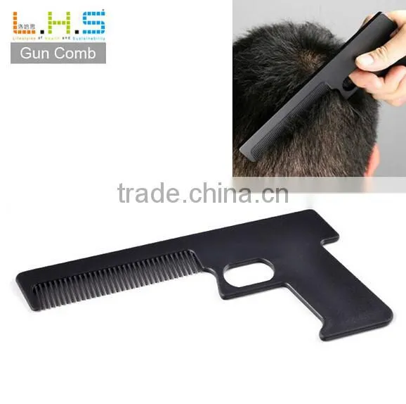 Hot sale cute gun shape plastic printed comb