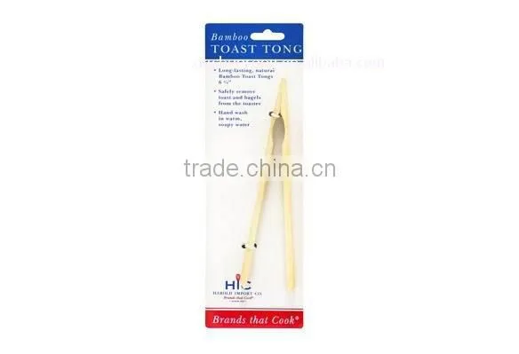 eco-friendly bamboo toast tongs