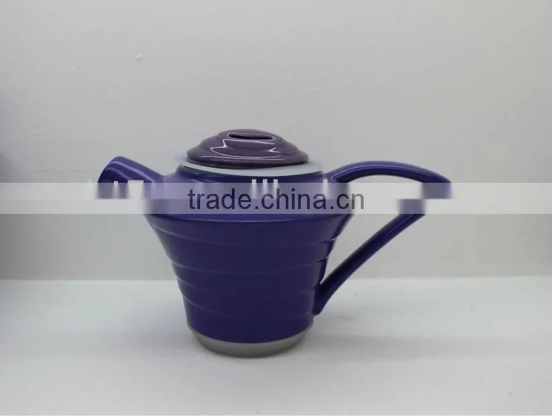 Promotional 3pcs ceramic purple teapot set