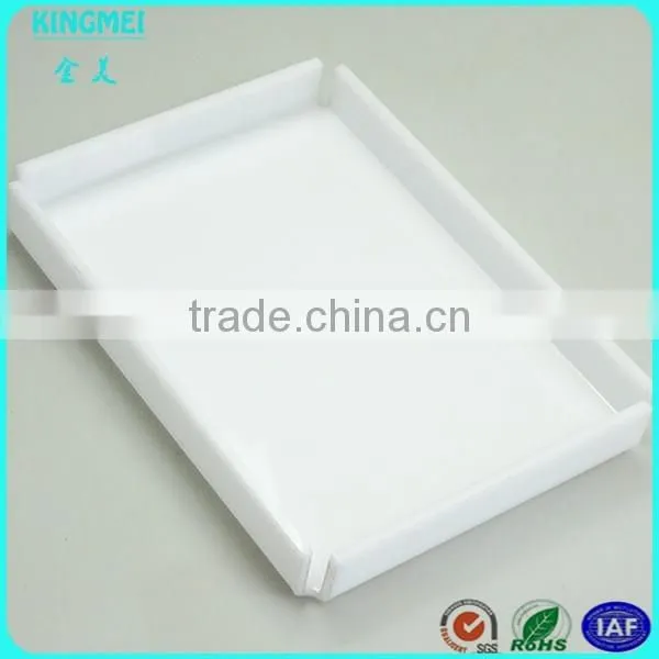 Crystal square acrylic beer tea tray with handles and round corner