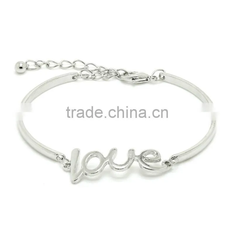 gold love letter bangle custom logo phrase message bangle
