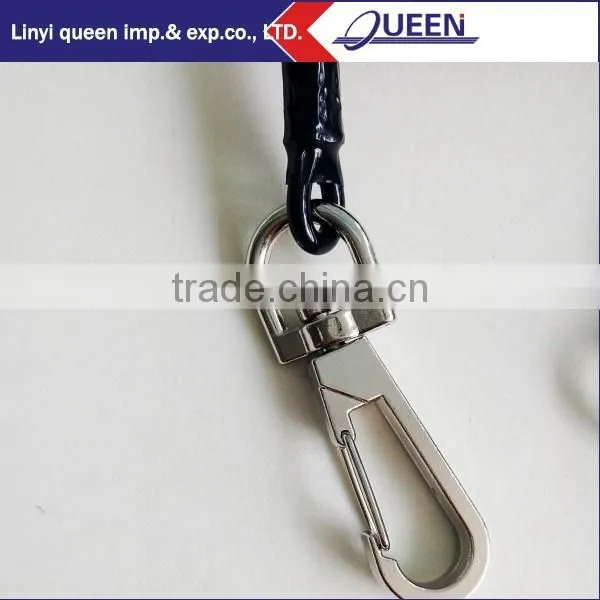 Spring Steel Wire Safety Tool Lanyards With Locking Carabiners