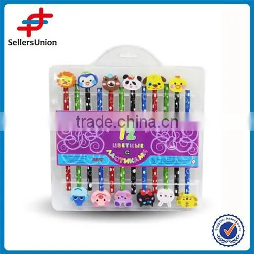Designed wooden pencil, natural wood pencils 12pcs/set