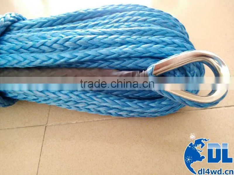 High Quality 4x4 Synthetic Rope With Hook 12000lb Plasma Winch Rope 12MMx30M