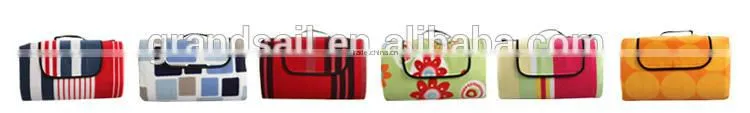 wholesale customised logo picnic blanket tartan foldable camping picnic mat with waterproof PEVA backing