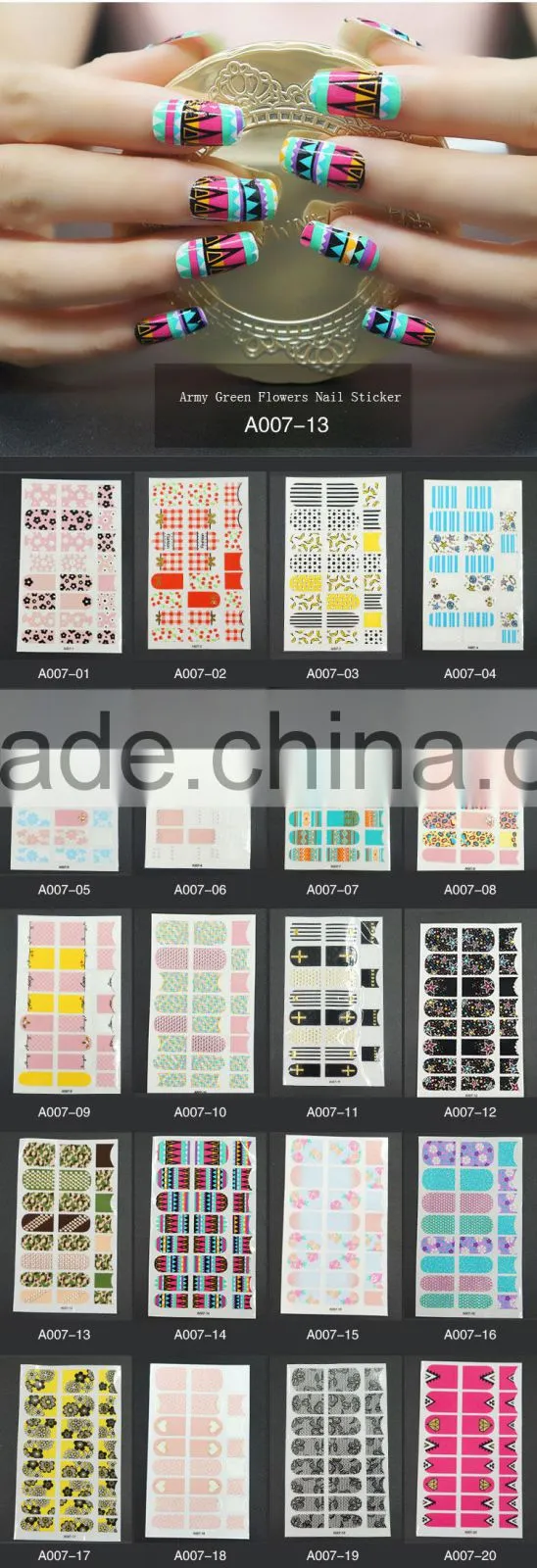 2017 new fashion 2D type foil wrap nail art sticker