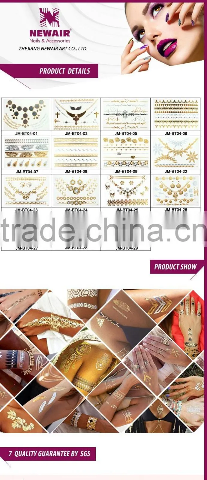 Waterproof Flash Tattoo Non-toxic Temporary Tattoo Sticker