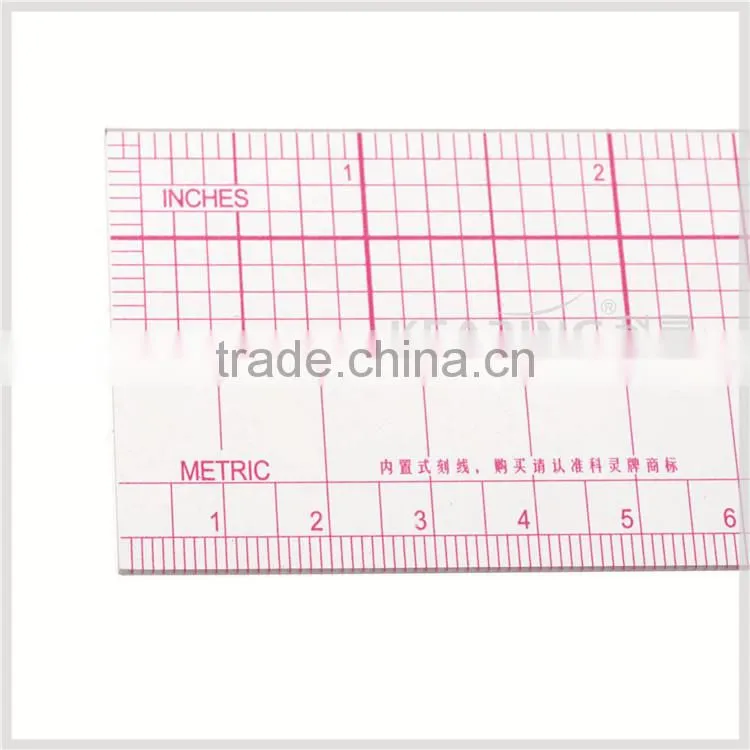 60cm&24" straight flexible 1.2mm thickness sandwich line plastic garment ruler for sewing design#8097