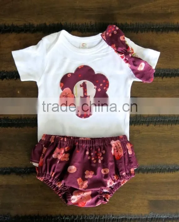 Newborn Baby Bodysuit Baby Girl Gift Set 3 -24 months Organic Ruffled Bloomers With Bodysuit Baby Girls Outfit Cute Cake Shirt