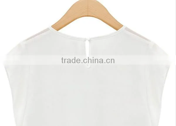 European and American style summer new fashion V neck perspective women chiffon,chiffon fabric