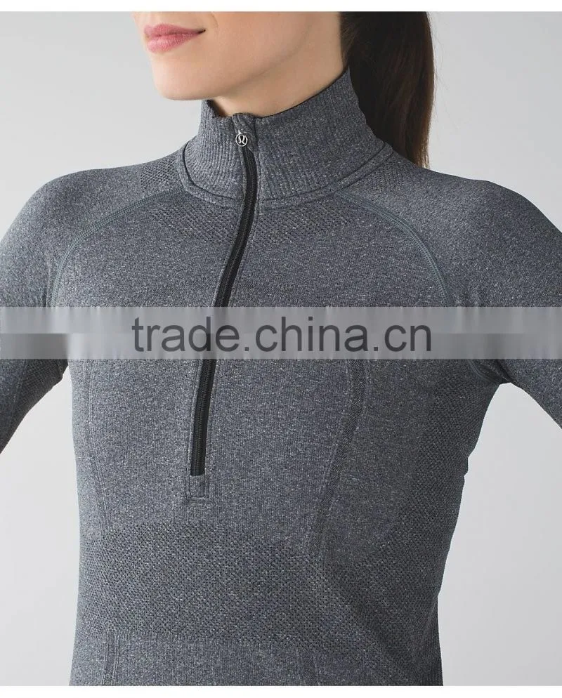 Dong guan sweatshirt manufacturer custom half zip sweatshirt for women
