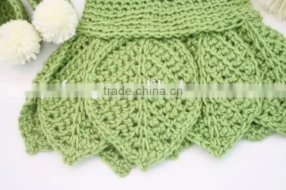 Fashion Kids Party Wear Baby Girl Crochet Sweater Dress Set