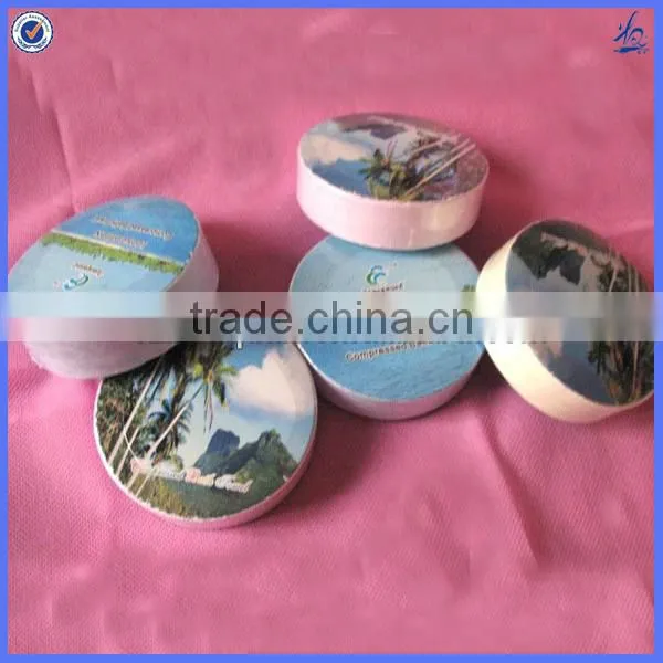 100% Cotton customized compressed towels magic beach towel