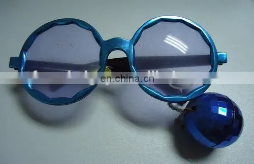 cheap funny plastic party glasses with Glitter ball