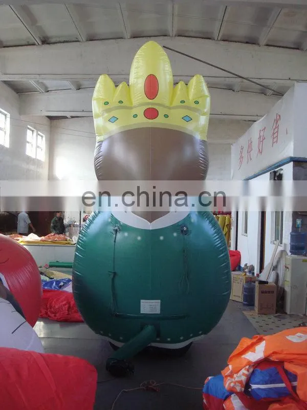 customized popular inflatable cartoon characters of king for advertising