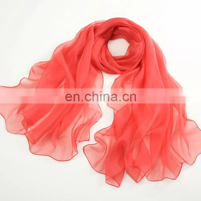Promotional products pure silk scarf long scarf shawl orange cheap