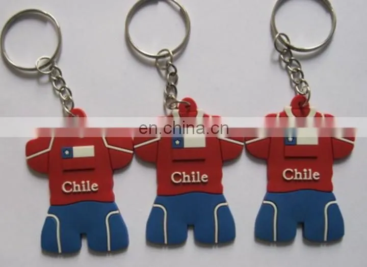 custom 2D soft PVC soccer team keychain