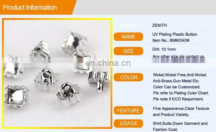 Fancy Clear Uv Plating Resin Shirt Button BA60343