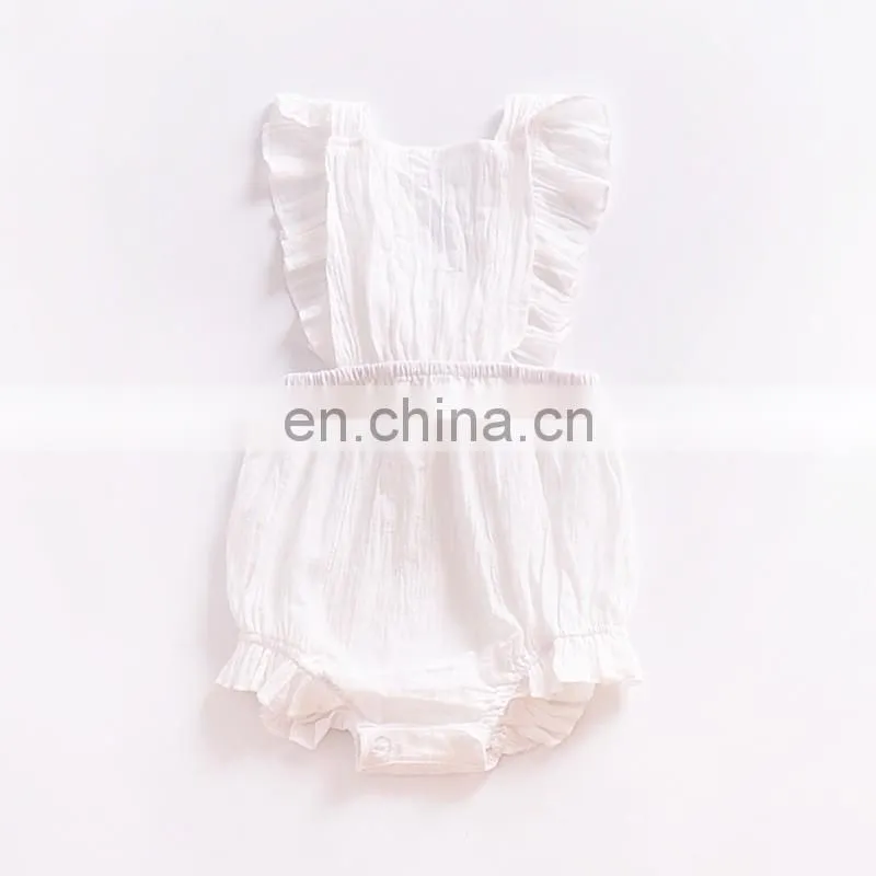 Lovely Romper Sleeveless Summer Linen Ruffle Baby Romper