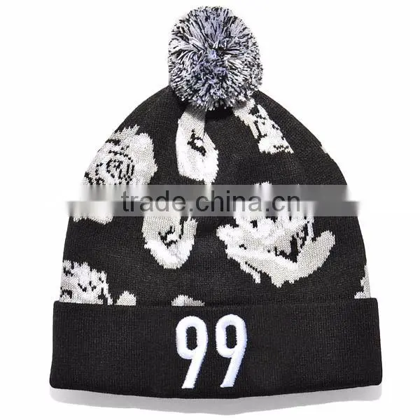 2016 Fashion Custom Bulk Beanie With Pom