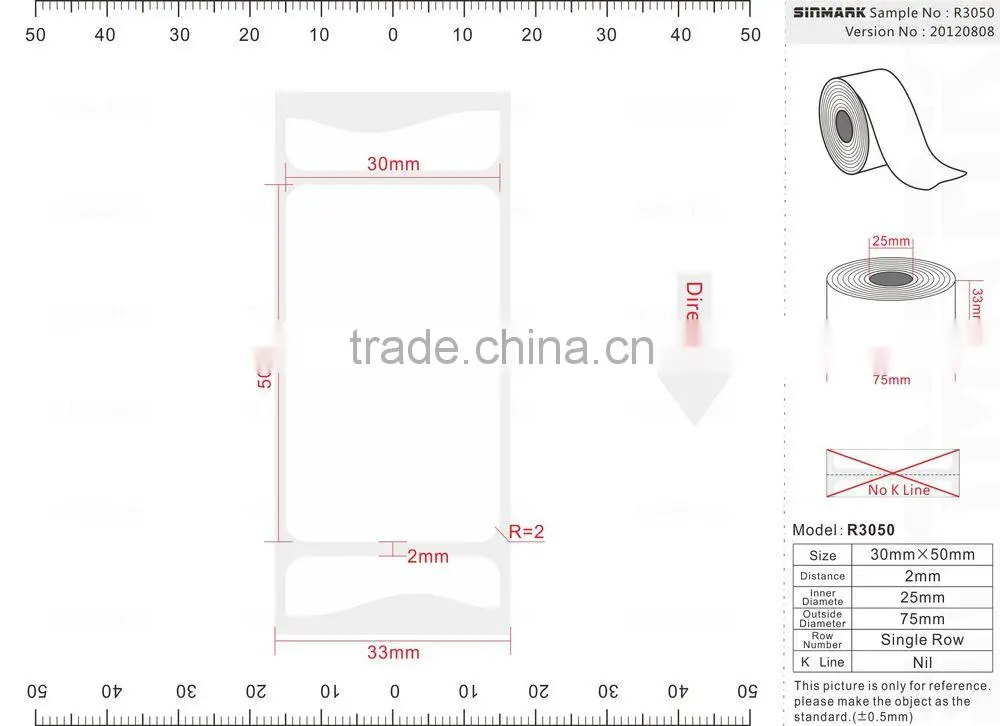 SINMARK R3050.N470 safety self adhesive labels self adhesive stickers