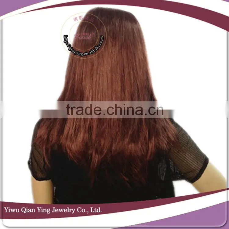 cheap wholesale chocolate color straight synthetic fiber party wigs
