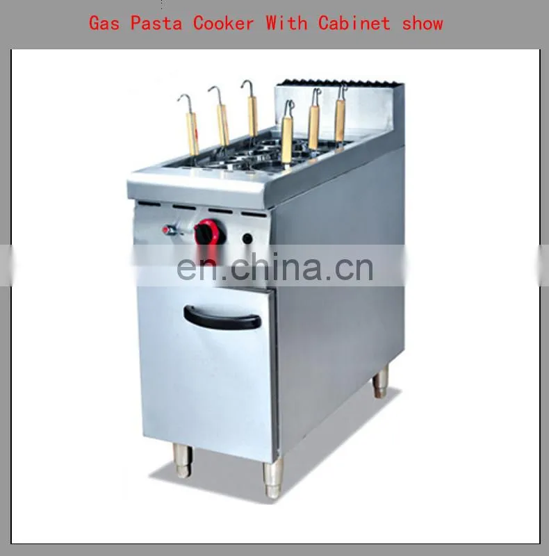 Stainless Steel Commercial Vertical 6 basket Gas Pasta Cooker With cabinet