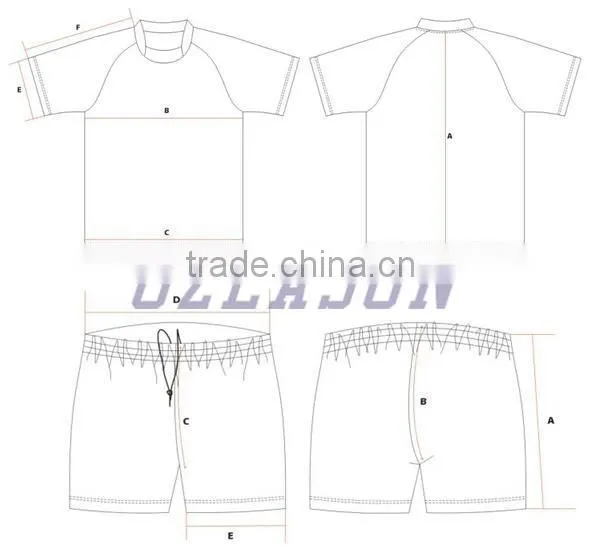 High quality sublimated rugby jersey and shorts wholesale rugby wear